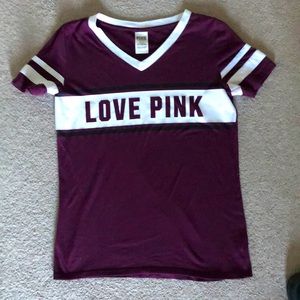Victoria’s Secret Maroon Love Pink T shirt Size S